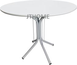 Mesa Jantar 70cm Redonda branca Mdf Base 4 Apoio Isa