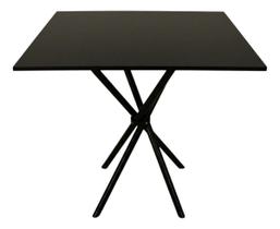 Mesa Jantar 80cm Quadrada Base Italy Metálica Escrivaninha Sala Estar Cozinha Tampo Mdp