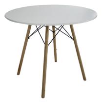 Mesa Jantar 90cm Redonda Branca Base Eiffel Charles Eames Escrivaninha Sala Estar Cozinha Tampo Mdf Pé Eucalipto Mesa Jantar 90cm Redonda Branca Base Eiffel Charles Eames Escrivaninha Sala Estar Cozinha Tampo Mdf Pé Eucalipto
