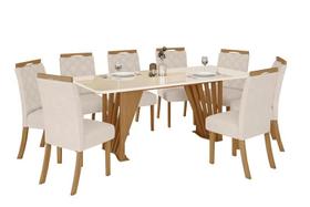 Mesa Jantar Adriana 200 8 Cadeiras Bella Linho - Henn