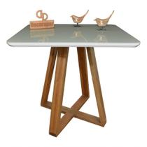 Mesa Jantar Base X Tampo Retangular Laca Com Vidro 100x70cm Off White Mesa Jantar Base X Tampo Retangular Laca Com Vidro 100x70cm Off White