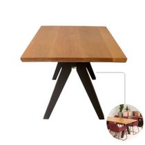 Mesa Jantar Bilbau 2,00x1,00m Alumínio Tampo de Madeira Maciça