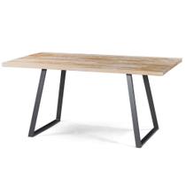 Mesa Jantar Boston Cor Driftwood Base Aço Grafite 160cm - 45340 Mesa Jantar Boston Cor Driftwood Base Aço Grafite 160cm - 45340