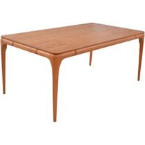 Mesa Jantar Campeche em Madeira Maciça com Tampo Lâminado em Madeira de Cinamomo 180x100 - Amendoa