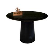 Mesa Jantar Cone Laqueado Tampo Redondo Laca Com Vidro 90cm Preto Mesa Jantar Cone Laqueado Tampo Redondo Laca Com Vidro 90cm Preto