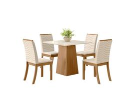 Mesa Jantar Dora 90 4 Cadeiras Isa Linho - Henn