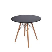 Mesa Jantar Eames Preto 80cm Laqueado Fosco Fratini