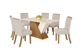 Mesa Jantar Epic 180 6 Cadeiras Malu Linho - Henn
