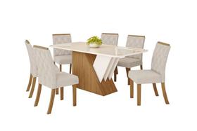 Mesa Jantar Epic 180 6 Cadeiras Vita Linho - Henn