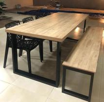 Mesa Jantar Estilo/Modelo Industrial com 1 banco (1,60x80)