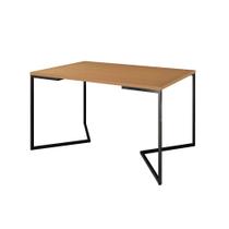 Mesa Jantar Industrial Canela Retangular 137x90cm Base V Ferro Preto