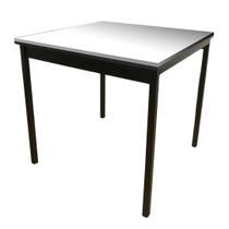 Mesa Jantar Industrial Compacta 80cm Base U em Metalon Para Sala de Apartamento