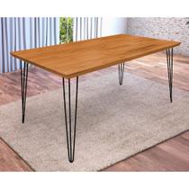 Mesa Jantar Industrial Lanna 1,60m Madeira Maciça Pés Clips - Imbuia