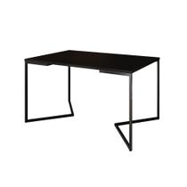 Mesa Jantar Industrial Preta Retangular 137X90Cm Base V Ferro Preto Cor: Preto