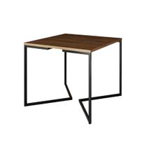 Mesa Jantar Industrial Quadrada Amêndoa 90cm Base V Ferro Preto Mesa Jantar Industrial Quadrada Amêndoa 90cm Base V Ferro Preto