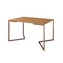 Mesa Jantar Industrial Retangular 137x90cm Canela Base Cobre V Mesa Jantar Industrial Retangular 137x90cm Canela Base Cobre V