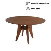 Mesa Jantar Ipanema Redonda em Madeira Maciça com Tampo Lâminado 136cm