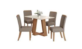 Mesa Jantar Lins 120 4 Cadeiras Malu Amendoa - Henn