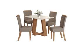 Mesa Jantar Lins 120 4 Cadeiras Malu Amendoa - Henn