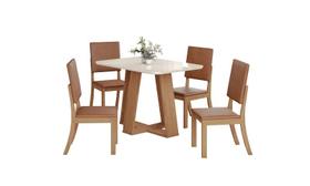 Mesa Jantar Lins 120 4 Cadeiras Mila Plus Caramelo - Henn