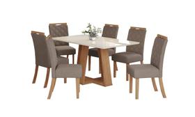 Mesa Jantar Lins 160 6 Cadeiras Bella Amendoa - Henn