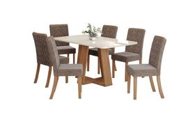 Mesa Jantar Lins 160 6 Cadeiras Esther Cacau - Henn Mesa Jantar Lins 160 6 Cadeiras Esther Cacau - Henn