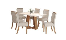 Mesa Jantar Lins 160 6 Cadeiras Malu Linho - Henn