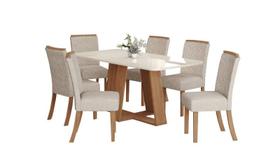 Mesa Jantar Lins 180 6 Cadeiras Malu Linho - Henn