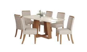 Mesa Jantar Lins 200 6 Cadeiras Malu Linho - Henn