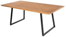 Mesa Jantar Londres Tampo Mel Base Preta 240cm - 62528
