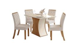 Mesa Jantar Luiza 120 4 Cadeiras Vita Linho - Henn
