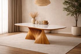 Mesa Jantar Maciça Base retorcida 2,40x1,10 Opala Harmonia