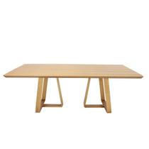 Mesa Jantar Maitê Nacional Móveis Retangular 240cm (Larg) Base Madeira vazada Tampo Madeira Amêndoa