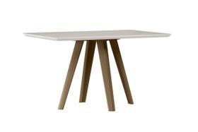 Mesa Jantar Mariah Amêndoa 135x90cm Pés Madeira