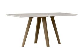 Mesa Jantar Mariah Amêndoa 160x90cm Pés Madeira