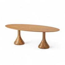 Mesa Jantar Maribela Oval Cor Champagne 140cm - 76780