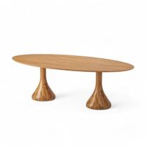 Mesa Jantar Maribela Oval Cor Champagne 240cm - 76788