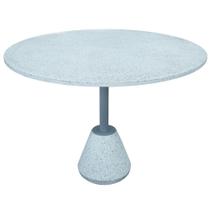 Mesa Jantar Minuto Tampo e Base Granilite Branco com Haste Cinza 100 cm - 72745