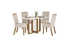 Mesa Jantar Natali 120 4 Cadeiras Malu Linho - Henn
