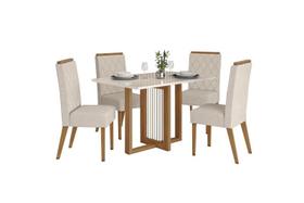 Mesa Jantar Natali 120 4 Cadeiras Nina Linho - Henn