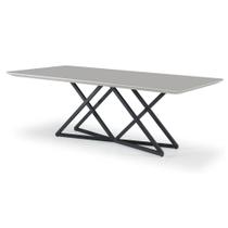 Mesa Jantar Ora Tampo Com Vidro Base Metal Preto Fosco 180cm - 70901 Mesa Jantar Ora Tampo Com Vidro Base Metal Preto Fosco 180cm - 70901