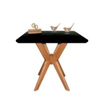 Mesa Jantar Pandora Tampo Quadrado Laca Com Vidro 80cm Preto Mesa Jantar Pandora Tampo Quadrado Laca Com Vidro 80cm Preto