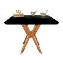 Mesa Jantar Pandora Tampo Retangular Laca Com Vidro 120x70cm Preto Mesa Jantar Pandora Tampo Retangular Laca Com Vidro 120x70cm Preto
