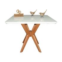 Mesa Jantar Pandora Tampo Retangular Laca Com Vidro 120x80cm Branco Mesa Jantar Pandora Tampo Retangular Laca Com Vidro 120x80cm Branco