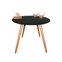 Mesa Jantar Pés Palitos Tampo Redondo Vidro Laqueado 90cm Preto Mesa Jantar Pés Palitos Tampo Redondo Vidro Laqueado 90cm Preto