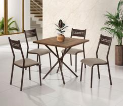 Mesa jantar quadrada liz laura 4 cadeira titanium turim