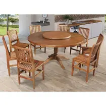 Mesa Jantar Redonda 1,60M Prato Girat Amélia C/ 8 Cade Rip Confort Castanho - Marrom Mesa Jantar Redonda 1,60M Prato Girat Amélia C/ 8 Cade Rip Confort Castanho - Marrom