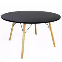 Mesa Jantar Redonda Eames Eiffel 120 cm com 4 Cadeiras Eames Eiffel - Preta