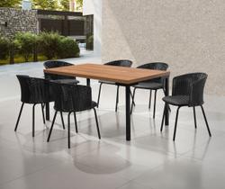 Mesa jantar retangular inovare isis new cadeiras gourmet