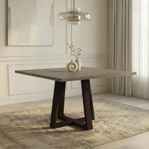 Mesa Jantar Retangular Isabela 120cm Tampo Freijó Base Madeira Maciça Castanho 4 Lugares Sala Jantar